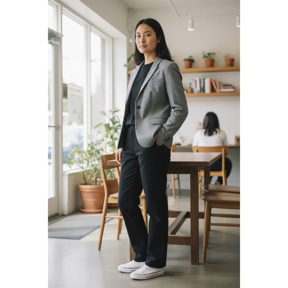 Banana Republic Women's Gray Blazer Suit Jacket Size 12 Professional Office Wear